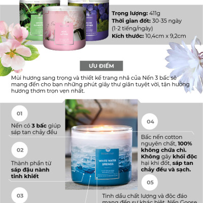 Nến ly 3 bấc sáp đậu nành Goose Creek (411g) - Tropical Daydream