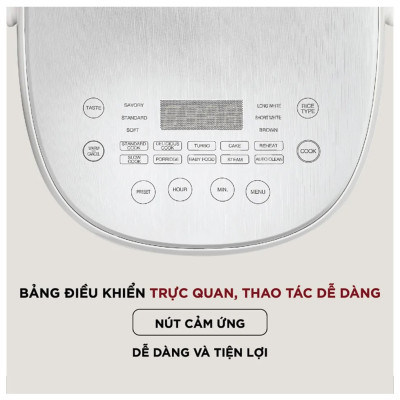 Nồi cơm điện tử 1.08L Cuckoo CR-0690F/SIWH - Màu trắng, Công suất 600W, 12 menu - Hàng chính hãng - Bảo hành 24 tháng