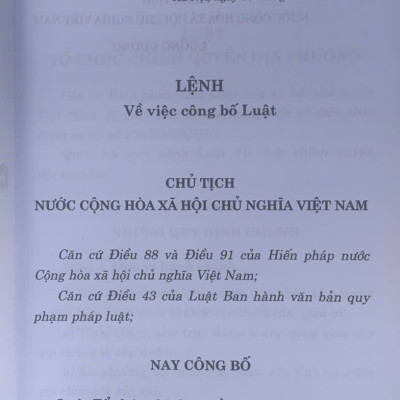 Luật tổ chức chính quyền địa phương