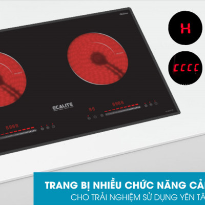 Bếp điện 2 vùng nấu Ecalite EL-MK271R - Kính Ceramic bền - Có Inverter tiết kiệm điện - Hàng chính hãng