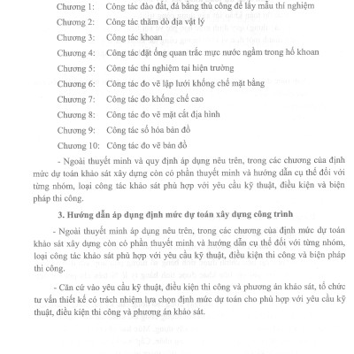 Định Mức Dự Toán Khảo Sát Xây Dựng Công Trình