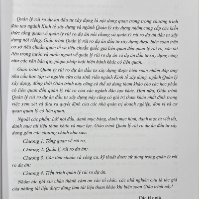 Sách - Giáo Trình Quản Lý Rủi Ro Dự Án Đầu Tư Xây Dựng