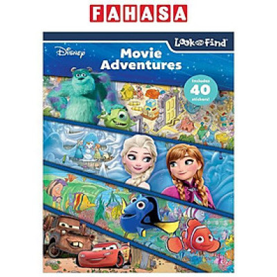 Sách ngoại văn: Look And Find Sticker Book Disney Pixar Movie Adventures
