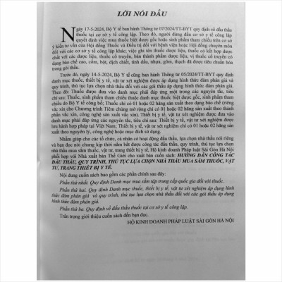 Sách Hướng Dẫn Công Tác Đấu Thầu, Quy Trình, Thủ Tục Lựa Chọn Nhà Thầu Mua Sắm Thuốc, Vật Tư, Trang Thiết Bị Y Tế - V2422D