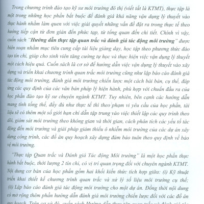 Hướng Dẫn Thực Tập Quan Trắc Và Đánh Giá Tác Động Môi Trường - Trường Đại học Kiến trúc Hà Nội. PGS. TS. Nghiêm Vân Khanh chủ biên, ThS. Tạ Hồng Ánh