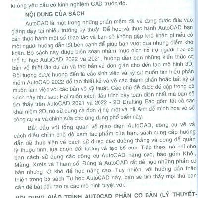 GIÁO TRÌNH AUTOCAD - PHẦN NÂNG CAO (Lý Thuyết - Thực hành) (Dùng cho các phiên bản Autocad 2022, 2021)
