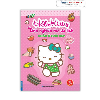 Sách - Hello Kitty Tinh Nghịch Mê Du Lịch - Combo 5 Cuốn - Tô Màu Và Dán Hình Sticker - Minh Thắng