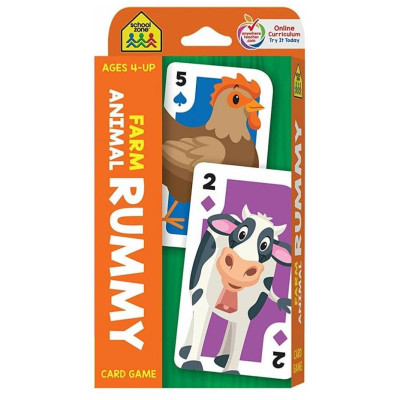 School Zone Farm Animal Rummy Flash Card Game