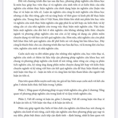Phương pháp nghiên cứu kinh tế và viết luận văn thạc sĩ & luận án tiến sĩ