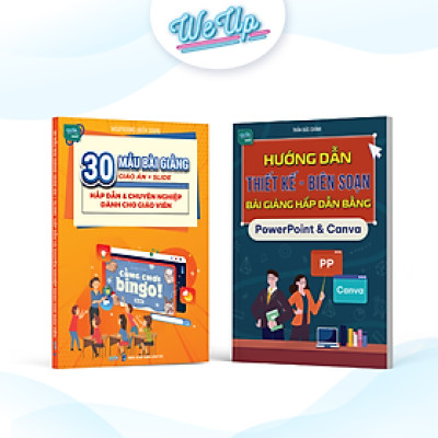 Combo 2 sách: 30 Mẫu bài giảng giáo án + Slide cho giáo viên , Hướng dẫn soạn bài bằng Powerpoint+Canva
