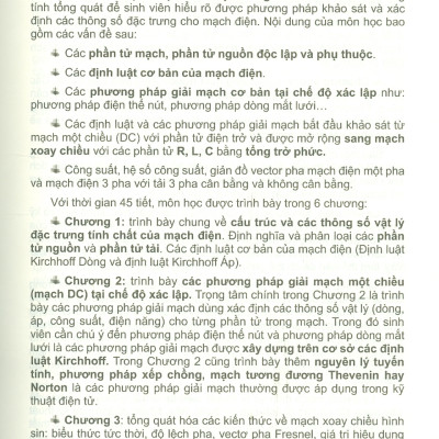 Giáo Trình MẠCH ĐIỆN