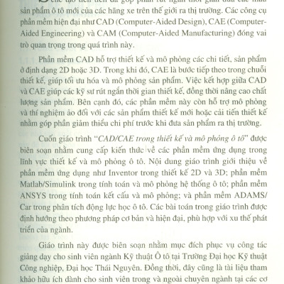 Giáo Trình CAD/CAE  Trong Tính Toán Thiết Kế Và Mô Phỏng Ô Tô 
