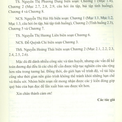 Giáo Trình Những Vấn Đề Kế Toán Đương Đại