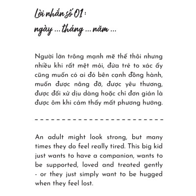 Combo 3 cuốn sách song ngữ Just For Youth +  A Hug For Not Giving Up + The Journal To Grow Up