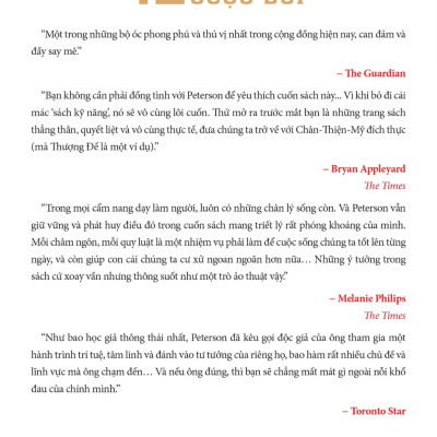 12 Quy Luật Cuộc Đời: Thần Dược Cho Cuộc Sống Hiện Đại - Jor dan B Peterson