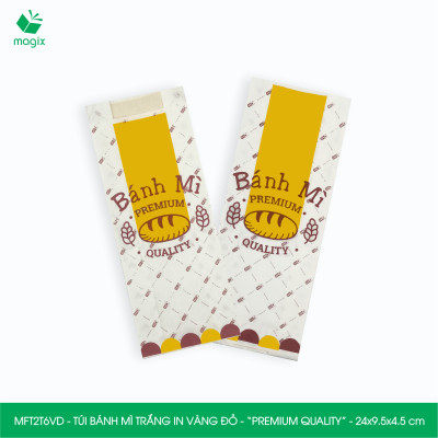  MFT2T6VD - 24x9.5x4.5 cm - 100 túi giấy đựng bánh mì, túi đựng thức ăn mang đi, túi take away