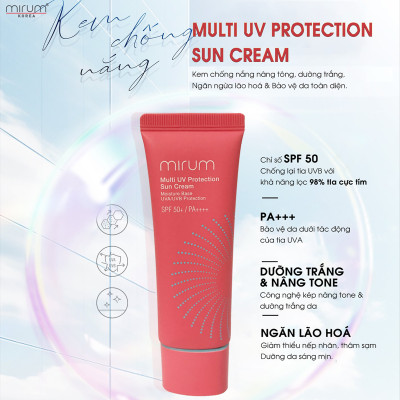 Kem chống nắng Mirum nâng tông, dưỡng trắng, ngừa lão hóa và bảo vệ da toàn diện 50ml – Mirum Multi UV Protection Sun Cream SPF 50+/PA+++