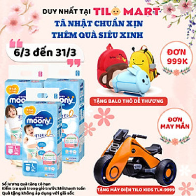 Tã dán moony xanh nội địa Nhật Bản size M dán 64 miếng ( cho bé 6-11kg)