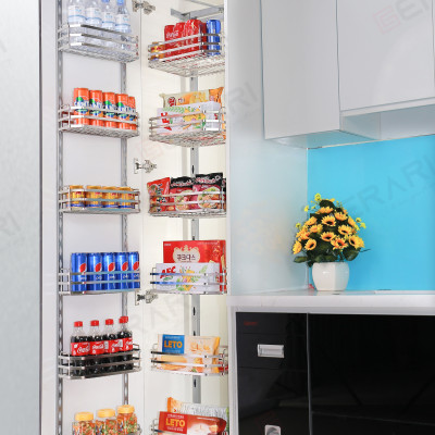 Giá đựng đồ kho bằng inox 6 tầng (Tủ kho để đồ khô 6 tầng cánh mở thương hiệu Gerari)