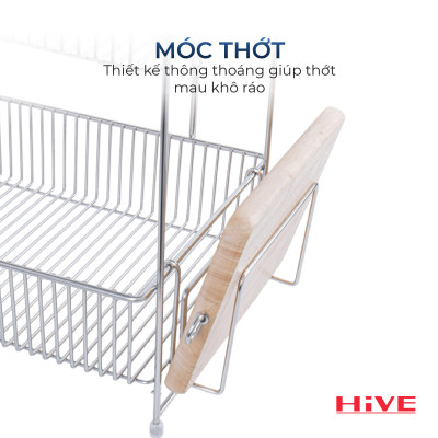 Giá úp chén bát WIDE 99 Shelf 2 Tầng inox Cao Cấp