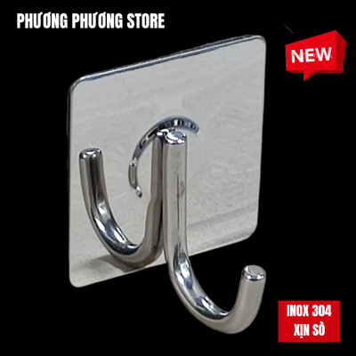 Combo Móc Dán Tường Inox 304 Hình Trụ Vuông Không cần Dục Lỗ Cao Cấp Chống Gỉ Sét Siêu Bền Siêu Chịu Lực - Móc Treo Đồ Gia Đình Tiện Dụng