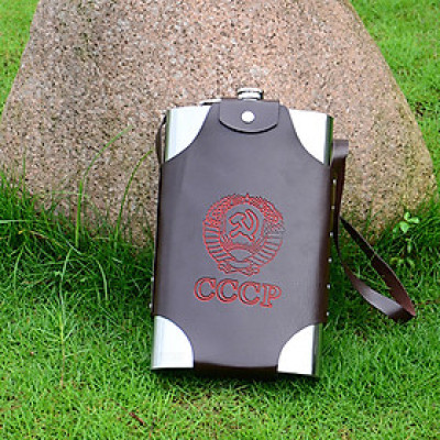 Bình Đựng Rượu INOX CCCP Cao Cấp 0,5L - 1L - 2L - 3,5L - 5L Tặng Bao Da