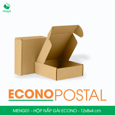 MENG01 - 12x8x4 cm - 100 Hộp carton nắp gài đóng hàng giá rẻ, hộp gói hàng, hộp quà thời trang