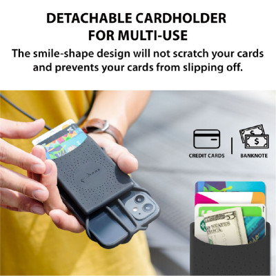 CrossBody PhoneTie 2-Card Holder hàng chính hãng Bone