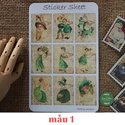sticker sheet patrick junk journal - sticker dán, trang trí sổ nhật kí, sổ tay | Bullet journal sticker - uni027