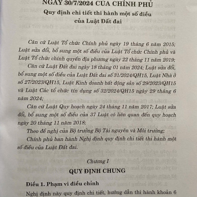 Các Văn Bản Hướng Dẫn Thi Hành Luật Đất Đai ( Sửa đổi, bổ sung năm 2024 )