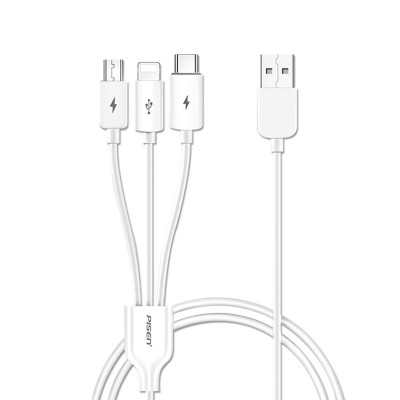 Cáp Sạc Mr White 3-In-1 - Lightning/USB-C/Micro - Global - Pisen AP07-1200