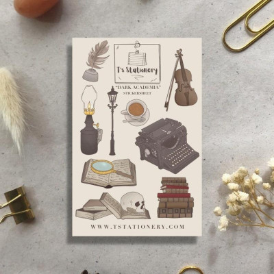 Sticker sheet dark academia  - chuyên dán, trang trí sổ nhật kí, sổ tay | Bullet journal sticker - stc010