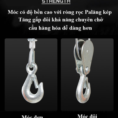 Bộ Tời Điện Kèm Rùa ABG PA300 (150/300kg) 12 Mét - Giúp Máy Tời Treo Nâng Hạ Vật Nặng Dễ Dàng Trong Nhà Xưởng Công Nghiệp Và Đời Sống, Nâng Kéo Linh Hoạt, Hiệu Quả Cao - Hàng Chính Hãng (Giao Màu Ngẫu Nhiên)