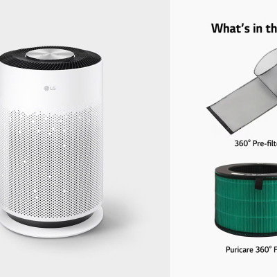 [COMBO VĂN PHÒNG] Máy lọc không khí LG PuriCare360 - AS10GDWH0-2 tầng và AS60GHWG0 1 tầng - Hàng chính hãng LG