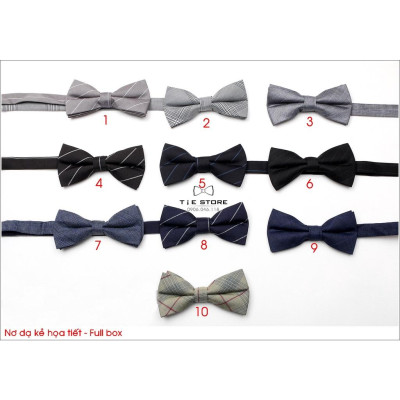 NHIỀU MẪU Nơ Đeo Cổ Nam Chú Rể Chất Dạ Kẻ Cao Cấp, Nơ Nam Đẹp, Nơ MC Ca Sỹ -  Full box