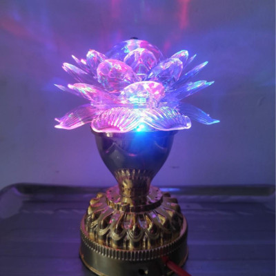 Đèn Led Hoa Sen Trang Trí MB 2003 7 Màu Xoay 360 Độ Cực Đẹp Cao 18cm