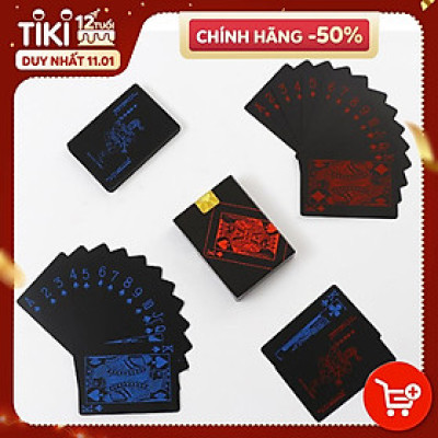 Bộ Bài Tây Poker Nền Đen Cao Cấp Chọn Màu – Bài Tây Nhựa PVC Chống Nước – Chính Hãng miDoctor