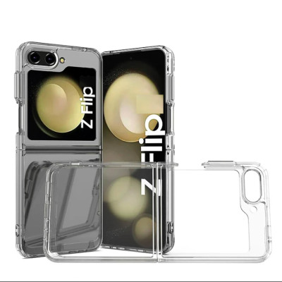 Ốp lưng trong suốt chống sốc cho Samsung Galaxy Z Flip 7 / Z FLip 6 / Z Flip 5 hiệu Likgus Crystal - Bảo vệ toàn diện, chống sốc chống va đập, đệm khí 4 góc - Hàng nhập khẩu