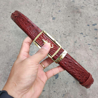 Thắt Lưng Da Cá Sấu. Gù Cá Sấu Đẹp Sang Chảnh TS119V (mặt vàng)