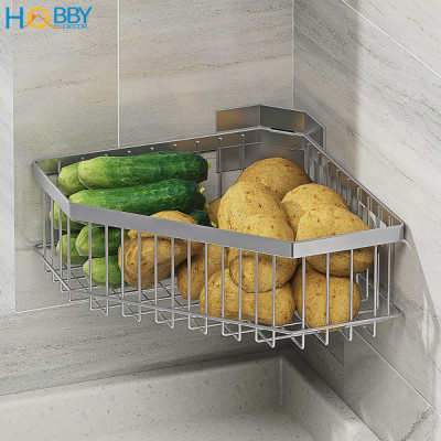 Kệ góc đựng gia vị bếp đa năng inox 304 dán tường HOBBY Home Decor KGT