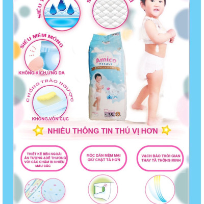 Tã quần Amico nội địa Nhật size XL38+6