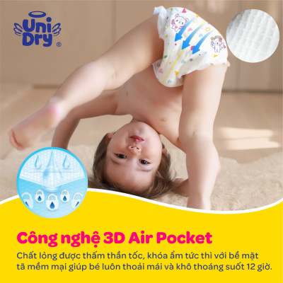 Tã dán em bé Siêu khô thoáng gói Super Jumbo Unidry G6X size XL-62 miếng