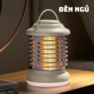 Máy Bắt Muỗi Mini Đèn Cắm Trại, Đèn Ngủ Diệt Côn Trùng, Cổng Sạc USB, Pin 1200mA - HÀNG CHÍNH HÃNG MINIIN