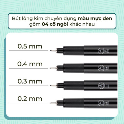 Bút Kim Kỹ Thuật 0.4 mm - Drawing Pen - Colorkit DW-C003 - Mực Đen