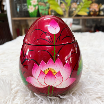 Hủ trứng sơn mài cao cấp đa dạng màu sắc thích hợp đựng đồ vật nhỏ, bánh kẹo, làm quà tặng,...