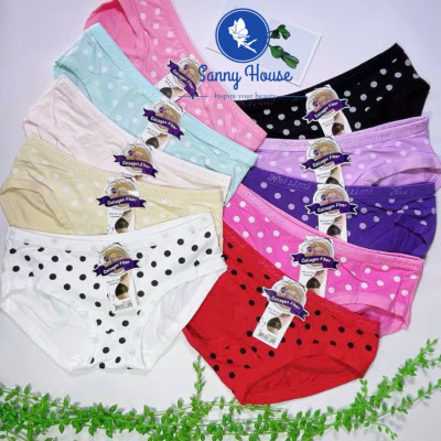 Quần Lót Nữ Cotton Màu Ngẫu Nhiên Chấm Bi Co Giãn Giá Rẻ