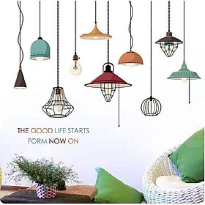 Sticker Decal dán tường đèn trang trí XH9308 