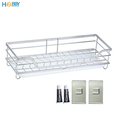 Kệ đựng chén dán tường nhà bếp inox 304 có khay nhựa Hobby Home Decor KCH
