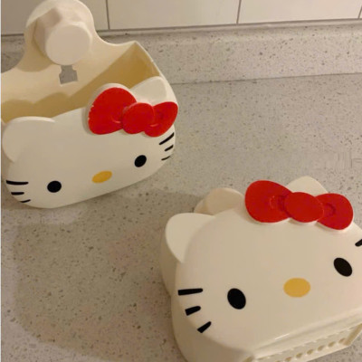 Hộp Đựng Mỹ Phẩm Treo Tường Hello Kitty  – Hộp Nhựa Lưu Trữ Đồ Lặt Vặt Không Cần Khoan, Giá Đỡ Nhà Tắm Dễ Thương - HÀNG CHÍNH HÃNG MINIIN