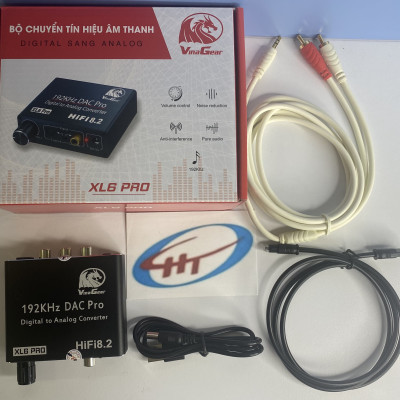 Bộ Chuyển Âm Thanh Quang Vinagear XL6 Pro ,KÈM DÂY 3.5 RA AV DÀI 1,8M - Hàng Chính Hãng